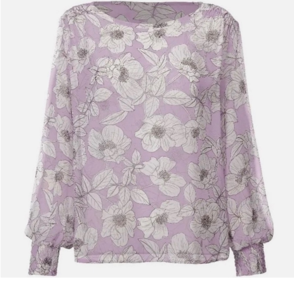 Cabi Long Sleeve Top M Poppy